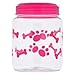 Dog BPA-Free Plastic Airtight Pet Treat & Food Storage Containers Canisters Pink Paw Print