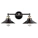 Linea di Liara Andante 2 Light Bathroom Vanity Light Industrial Gold and Matte Black Light Fixtures Above Mirror Light Farmhouse Vanity Lights for Bathroom Lighting, Bulb Included
