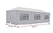 Exacme 6053-1030W Canopy Party Outdoor Gazebo Wedding Tent 8 Removable Walls, 10' x 30', White