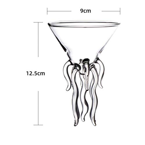 Cabilock Cocktailgläser Glas Transparent Tintenfisch Design Cocktailbecher 2 Stücke Neuheit Bier Wein Saft Tasse… – Bild 3