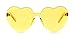 GIFIORE Heart Sunglasses for Women Cute Rimless Heart Shaped Sun Glasses Candy Color Shades (Yellow)