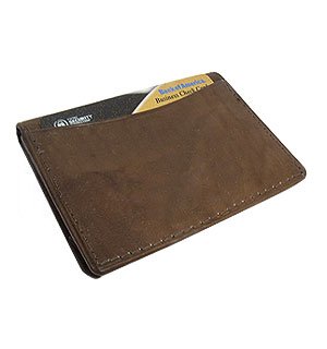 MW580BR 3" x 4" Mens Leather Credit Card Holder Brown Wallet