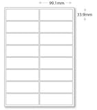 100 Sheets A4 adhesive labels 99.1 x 33.9 mm - L7162, 16 labels per sheet, 70g/m2, matt paper, compatible with Ink Jet and Laser Printers