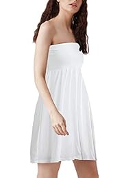 Vestido de playa para dama, de algodón, sin mangas, con cuello halter