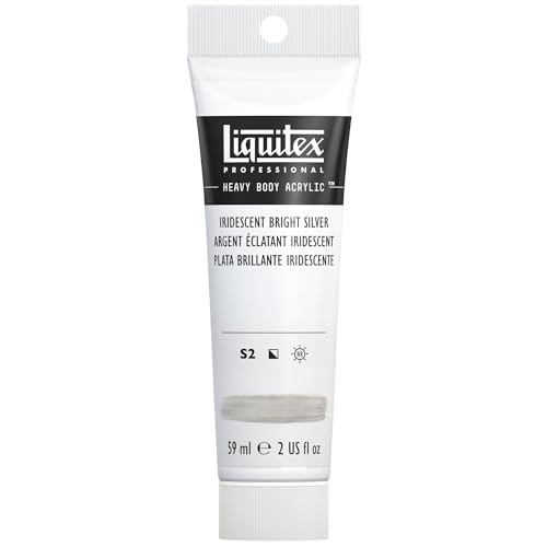 Liquitex 1045236 Professional Heavy Body Acrylic Paint 59 ml tube, Iridescent Bright Silver