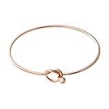 SENFAI Personally Simple Knot Open Bangles Bracelet Tie the Knot Bridesmaid Gift Cuff Bracelet (rose gold plated)