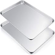 Extra Large Baking Sheet Set of 2, P&P CHEF Stainless Steel Bakeware Cookie Sheet Baking Pan, Rectangle 19.6''x13.5''x1.2'', Heavy Duty & Large Capacity, Oven & Dishwasher Safe