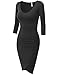J.TOMSON Women's Casual 3/4 & Long Sleeve Bodycon Midi Dress