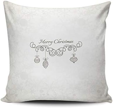 SALLEING Custom Fashion Home Decor Pillowcase Christmas in Retro Style with Snowflakes Square Throw Pillow Cover Cushion Case 20x20 Inches Double Sided Print