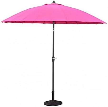 Sonnenschirm 24 Streben Pink 270 Cm Alu Fiberglas Gartenschirm Kurbelschirm Asiatisch Amazon De Garten