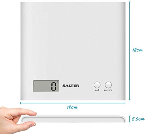 Salter Arc Digital Kitchen Scales Electronic Food Weighing Slim