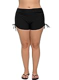 ATTRACO Plus Size Swim Shorts Womens Board Shorts Swimsuit Bottoms High Waisted