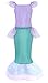 HenzWorld Mermaid Dress Up Ariel Costume Princess Birthday Party Role Pretend Cosplay Outfit Ruffle Cap Sleeve Fish Scale Tails Skirt Little Girls 4-5 Years