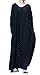 Soojun Women's Pure Cotton V Collar Maxi Dresses with Bawting Sleeve, Black Long Sleeve