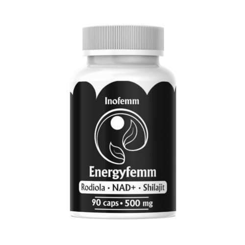 Energyfemm (Rhodiola Rosea, NAD+, Shilajit) Suplemento Alimenticio 90 Cápsulas Energía