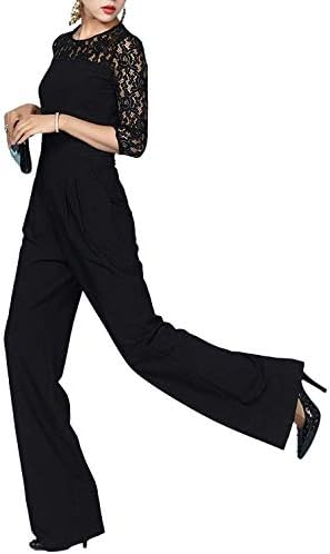 Amazon Fashion Fan パーティードレス オールインワン ジャンプスーツ レディース お呼ばれ ワンピース 結婚式 謝恩会 卒業式 入学式 二次会 ２次会 発表会 ドレス 10代 代 30代 ゲストドレス パーティー セクシー レース 上品 黒 オールインワン 通販