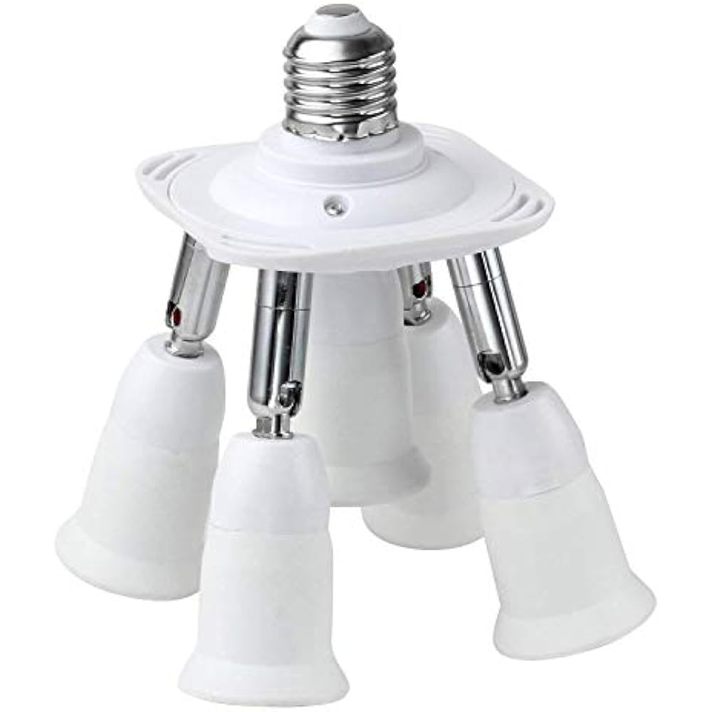 5 In 1 Light Socket Splitter E26 E27 Adapter Converter For Standard LED