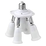 JACKYLED 5 in 1 Light Socket Splitter E26 E27 Adapter Converter for Standard LED Bulbs 360 Degrees Adjustable 180 Degree Bendable Max Watt 300W