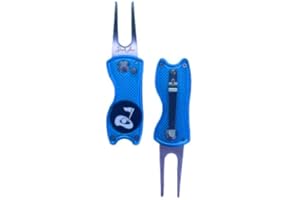 DESERT ACES Premium Golf Divot Repair Tool with Magnetic Ball Marker & Clip – Switchblade Design & Club Grip Holder – Golf Accessories & Gifts for Men – Metal Divot Tool for Greens