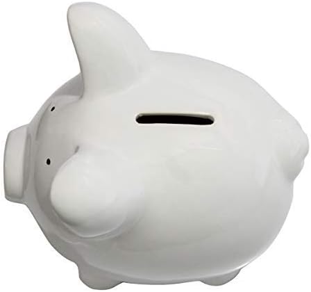 Piggy Bank,Child to Cherish Ceramic Pig Money Piggy Banks for Boys Girls Kids (White, M) - Image 3
