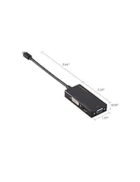 SIIG Mini DisplayPort a VGA DVI D HDMI 4K 3 en 1 adaptador convertidor Thunderbolt 2 compatible hasta 4Kx2K para MacBook iMac superficie y otros dispositivos habilitados para Mini DP (LB CD0014 S1)
