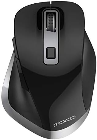 MoKo Gaming Computer Mouse for Gamer, 2.4G Ergonomic Wrist Relax Wireless Mouse with 5 Adjustable DPI Levels and 6 Buttons for Laptop, PC, Notebook, Chromebook, Macbook - Black