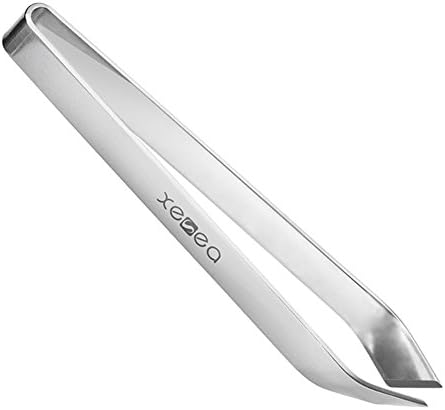 2 Pcs Fish Bone Tweezers Pig/ Chicken/ Duck Feather Clamp Stainless Steel Slant Tweezers Pliers Remover Tool (4.7")