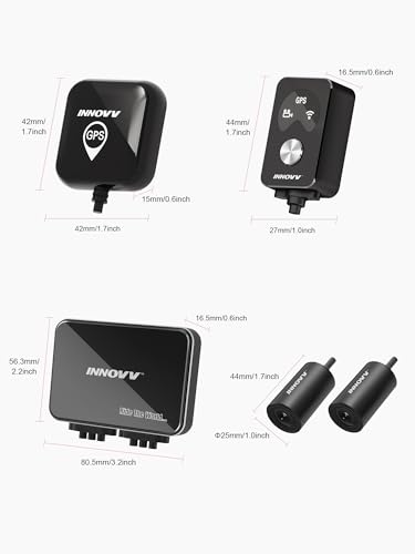 K7 Front and Rear Dash Cam with EIS Anti-Shake 2K + 2K @ 30FPS or 1080P + 1080P @ 60fps Motorcycle Camera, GPS, Wi-Fi, 24 Hours G-Sensor, Waterproof Motorcycle Camera Support 512GB Max