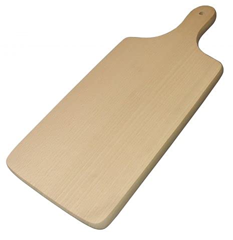 EFO Wooden Chopping Board with Handle 40.5x19x1.5 cm | Wooden Kitchen Board in Beechwood for Versatile Cutting and Serving| Rustic Serving Board for Cheese, Bread and Snacks| Cutting Board for Kitchen