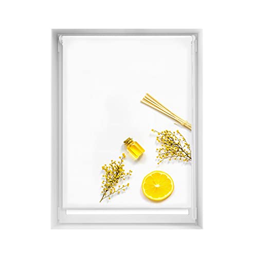Blindecor Easy jaloezie zonder boren, bedrukt, lichtdoorlatend, digitale druk, citron, 110 x 150 cm (breedte x hoogte), stofmaat 107 x 145 cm