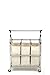 Seville Classics Mobile 3-Bag Reinforced Heavy-Duty Laundry Hamper Sorter Cart /w Clothes Rack