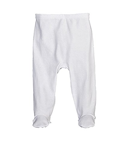 Monvecle Unisex Baby 2 Pack 100% Cotton Footie Long Pants White 6-9M