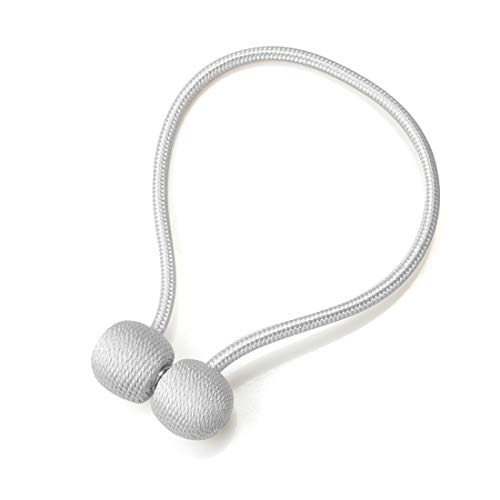 Umikk 6 Pack Magnetic Curtain Tiebacks Drape Tie Backs, Decorative Hooks Holdback Holders for Window Décor (Silver Grey)