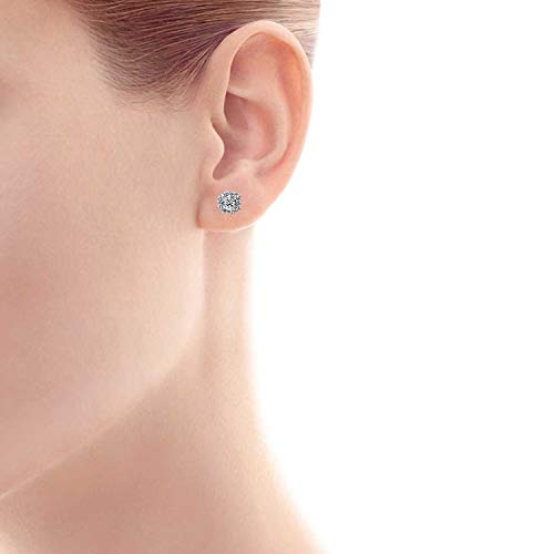 Royal 1/2 Carat Diamond Stud Earrings in 14K White Gold - IGI Certified - Thumbnail 2