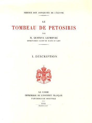 Le  tombeau de Petosiris