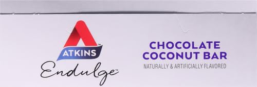 Atkins Endulge Chocolate Coconut Bar, Dessert Favorite, High in Fiber, 1g Sugar, 5 Count