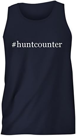 #huntcounter - Hashtag Men's Comfortable Humor Adult Tank Top, Navy, Medium