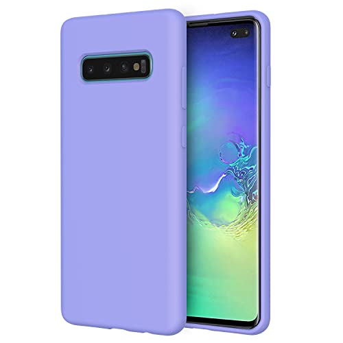 Meifei Galaxy S10 Plus Case,Liquid Silicone Dual Layer Hybrid Hard PC& Soft  Silicone, Gel Rubber Bumper Slim Fit Shockproof Protective Phone Case,