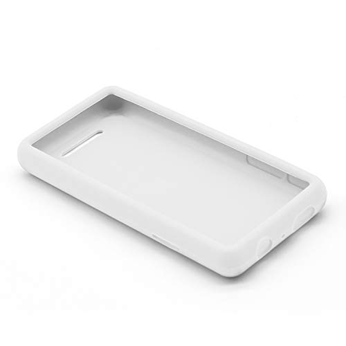 Fromsky Case for Soulcker D16 MP3 Player, Silicone Protective Cover Case with Tempered Glass Screen Film Screen Protector (White)