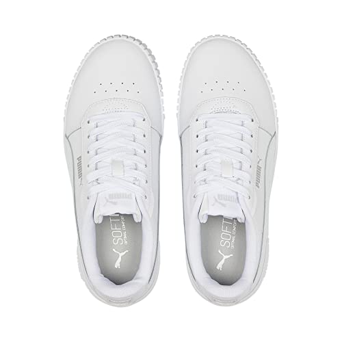 PUMA Womens Carina 2.0 Sneaker, PUMA Womens White-PUMA Womens White-PUMA Womens Silver, 7 - Image 4