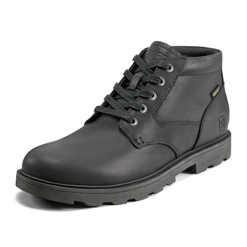 Rockport Men’s Seamus Waterproof Boot Ankle, Black Leather, 10.5 Wide