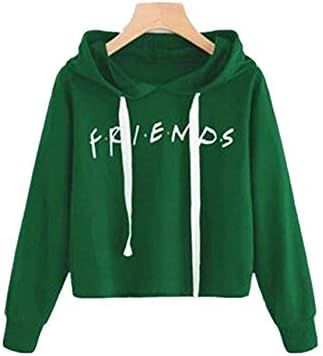 MCieloLuna Friends TV Show Printed Crop Top Long Sleeve Pullover Hooded Sweatshirt