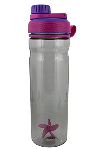 Rubbermaid Shaker Cup for Protein Shakes - 28-Ounce Protein Shaker Bottle for Mixing Whey Protein Powder, Juices, and Smoothies - BPA-Free, Comes with Finger Loop and Blender Paddle Ball - Purple