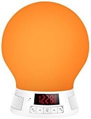 DAVO LIN LED Bluetooth Speaker light Multicolor Silicone Bedside lamp Alarm clock Hands-free Timing Function Smart LED Bulb (Red)