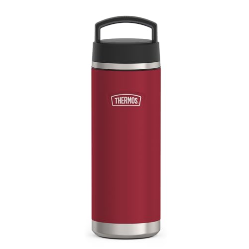 THERMOS Icon Beverage Bottle 0.71 L, Red/Berry Matt, Stainless Steel Thermos Flask, 710 ml, Insulated Drinking Bottle, 18 Hours Hot / 24 Hours Cold, Dishwasher Safe, Completely Leak-Proof, BPA-Free