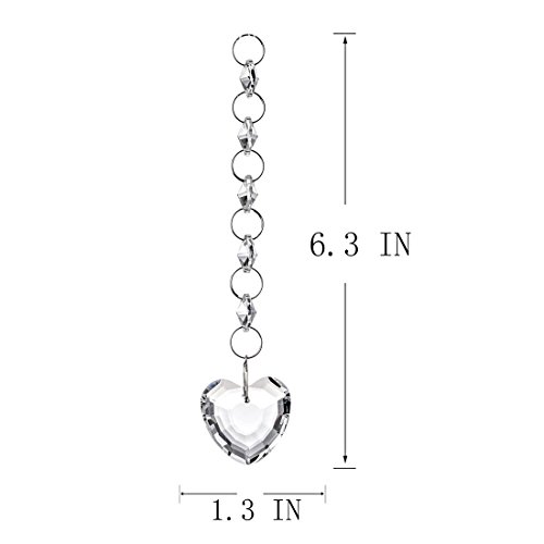 H&D 15PCS Crystals Chandelier Ornaments Hanging Prisms Fengshui Suncatcher Rainbow Pendant Maker (Heart Hanging Drop)