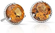 SilverStarJewellery 14k White Gold Finish Cushion Cut Blue Topaz &amp; Simulated Diamond Halo Style Earring