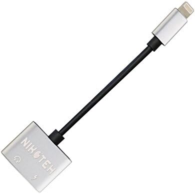 NIKOTEH iPhone 7 Adapter - 2-in-1 iPhone 7 Audio Adapter Earphone Jack Cable for iPhone 7 or iPhone 8, X - Dual Lightning Charger and Headphone Splitter for iPhone 7, 7 Plus, 8, 8 Plus, X