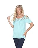 white mark Bexley Lace Cut-Out Tunic Top in Mint