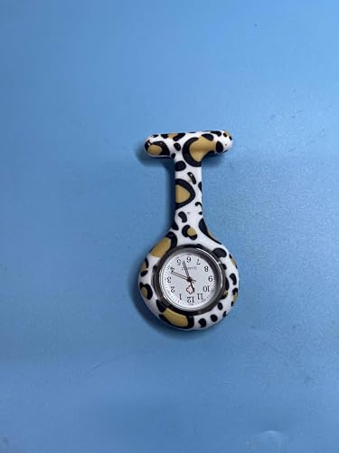 Women Girls Nurse Watches Hygienic Lapel Pin-on Brooch Flower Silicone Cover Medical Doctor Paramedic Hanging Fob Watch